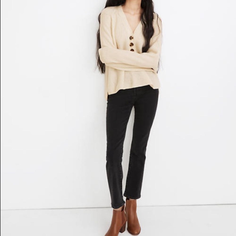 Madewell Ribbed Lyle Henley Sweater Small MA741